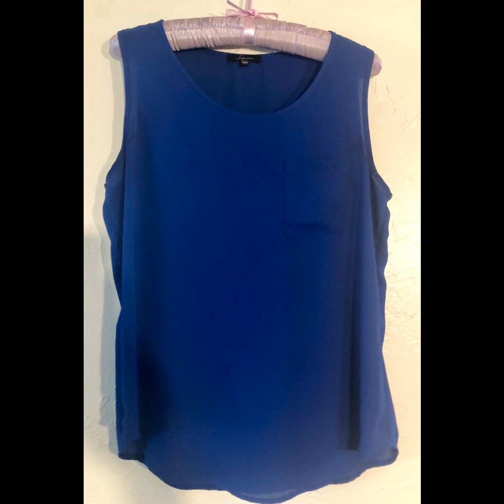 Royal blue blouse material tank top